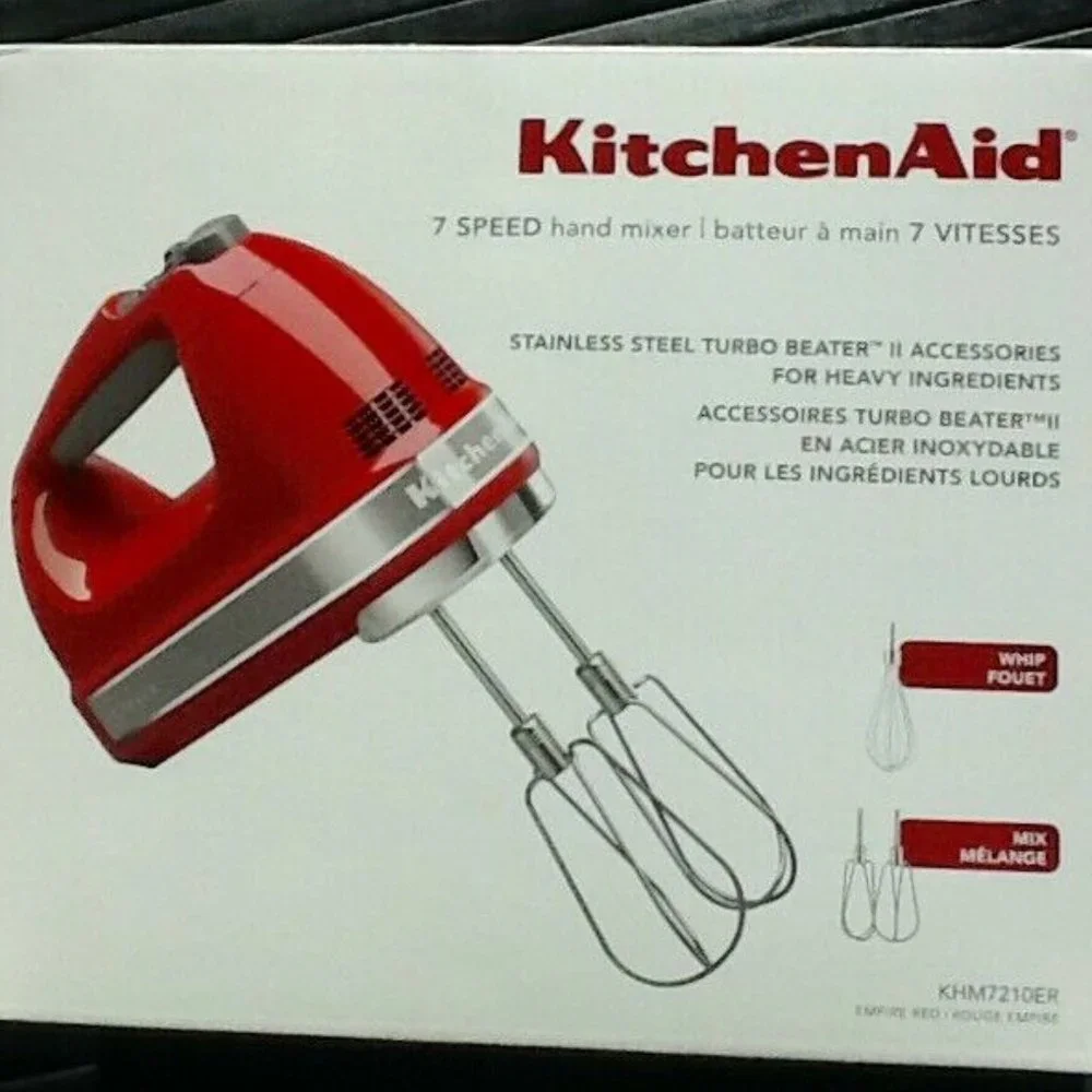 brand new EMPIRE RED KitchenAid Soft Start™ 7-Speed Hand Mixer - Model KHM7210ER